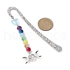 Flower Pattern Alloy Hook Bookmarks AJEW-JK00250-05-2