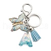 26Pcs Transparent Epoxy Resin & Transparent Acrylic & Faux Suede Tassel Keychain KEYC-JKC01202-01-2