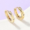 Square Brass Micro Pave Clear Cubic Zirconia Hoop Earrings EJEW-Z102-38G-1