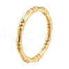 Ion Plating(IP) 201 Stainless Steel Bamboo Sticker Finger Ring for Men Women RJEW-N038-128LG-1