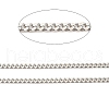 Anti-Tarnish Rhodium Plated 925 Sterling Silver Faceted Curb Chains STER-F052-06P-2