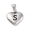 304 Stainless Steel Pendants STAS-P278-01S-P-1-1