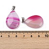 Dyed Natural Banded Agate Pendants G-G202-09B-3