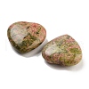 Mother's Day Gifts Heart Natural Unakite Palm Stones G-C134-06A-12-2