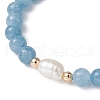 Natural Mixed Gemstone & Pearl Braided Bead Bracelets BJEW-JB09719-4