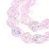 Transparency Electroplate Glass Beads Strands GLAA-T023-41A-04-3