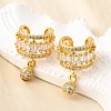 Brass Micro Pave Clear Cubic Zirconia Cuff Earrings EJEW-K309-09G-1