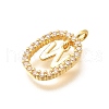 Brass Micro Pave Cubic Zirconia Pendants ZIRC-P123-01G-W01-2