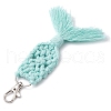 Handmade Macrame Cotton Threads Mermaid Tail Pendant Decoration HJEW-JM02626-5