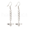 Curb Chains with Brass Charm Long Dangle Earrings EJEW-JE04963-02-1