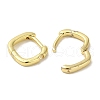 Square Brass Pave Clear Cubic Zirconia Huggie Hoop Earrings for Women EJEW-C097-08G-06-2