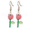 Grade A Round Glass Seed Beads Flower Dangle Earrings EJEW-MZ00451-03-2