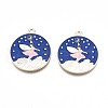 Rack Plating Alloy Enamel Pendants ENAM-N055-082-2