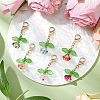 Flower Glass & Acrylic Beads Pendant Decorations HJEW-JM03045-2