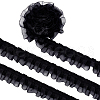 Polyester Double Layer Pleated Lace Ribbon OCOR-WH0097-43A-1