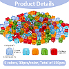 SUPERFINDINGS 150Pcs 5 Colors Transparent Glass Beads GLAA-FH0001-80-2
