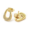 Brass Micro Pave Cubic Zirconia Stud Earrings EJEW-P261-38G-2