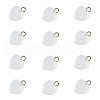 FIBLOOM 12Pcs Natural Quartz Crystal Heart Charms G-FI0001-29-1