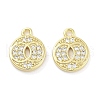 Brass Micro Pave Clear Cubic Zirconia Pendants ZIRC-P120-08G-1