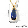 Elegant Brass Pave Glass Fashion Water Drop Pendant Necklaces BP5132-2-2