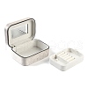 Italian Velvet Double Layers Jewelry Set Storage Zipper Boxes with Mirror Inside CON-G023-09A-3