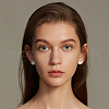 FIBLOOM 18 Pairs 18 Style Sparkling Triangle & Hexagon & Flat Round Resin Stud Earrings EJEW-FI0001-81-6