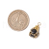 Natural Black Stone Pendants PALLOY-JF03396-03-2