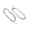 304 Stainless Steel Twist Hollow Oval Stud Earrings for Women EJEW-F300-05P-2