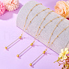 4Pcs Brass Round Ball Cable Chain Necklace Making NJEW-TAC0019-6