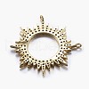 Brass Micro Pave Cubic Zirconia Solar Eclipse Pendants ZIRC-A008-04-3