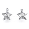 Brass Pave Clear Cubic Zirconia Charms KK-L207-001P-1