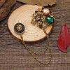 Creative Camellia Retro Alloy Hanging Chain Brooch PW-WG11197-01-1