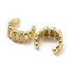 Brass Micro Pave Cubic Zirconia Oval Cuff Earrings EJEW-E299-02G-2