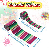 2Rolls 2 Styles Stripe Pattern Printed Polyester Grosgrain Ribbon OCOR-TA0001-37M-3