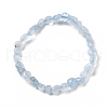 Natural Aquamarine Bead Stretch Bracelets BJEW-K213-54-2