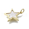 Star Shape Brass Pendants KK-V010-12G-2