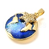 Rack Plating Brass Micro Pave Cubic Zirconia Pendants X-KK-M309-19G-2