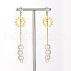 Stainless Steel Sunflower Tassel Stud Earrings BQ1802-2