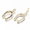 Brass Micro Pave Colorful Cubic Zirconia Pendants ZIRC-S067-216-NF-3