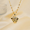 Fashionable Brass Pave Green & Clear Cubic Zirconia Leopard Head Pendant Necklaces IV6629-5