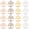 CREATCABIN 24Pcs 4 Colors Brass Filigree Pendants KK-CN0002-01-1