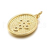 Rack Plating Brass Micro Pave Cubic Zirconia Pendants KK-K401-89G-2