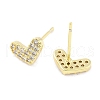 Brass Micro Pave Clear Cubic Zirconia Studs Earring for Women EJEW-S217-A11-2