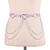 Heart Alloy Curb Chain with Imitation Leather Tassel Waist Chains FS-WGCEF59-05-1