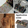 Polyester Embroidery Floral Mesh Fabric OCOR-WH0085-30-6