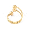 Ion Plating(IP) 304 Stainless Steel Round Open Cuff Rings RJEW-S418-05G-3