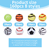 DICOSMETIC 160Pcs 8 Colors Opaque Acrylic Beads MACR-DC0001-13-2