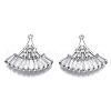 Brass Micro Pave Clear Cubic Zirconia Pendants ZIRC-S069-005P-1