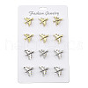 12Pcs 2 Colors Airplane Alloy Rhinestone Bowknot Brooches for Backpack Clothes JEWB-A033-20-1
