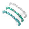3Pcs 3 Styles Round Glass & Synthetic Turquoise Beads Stretch Bracelets Sets for Women BJEW-JB11654-5